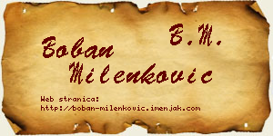 Boban Milenković vizit kartica